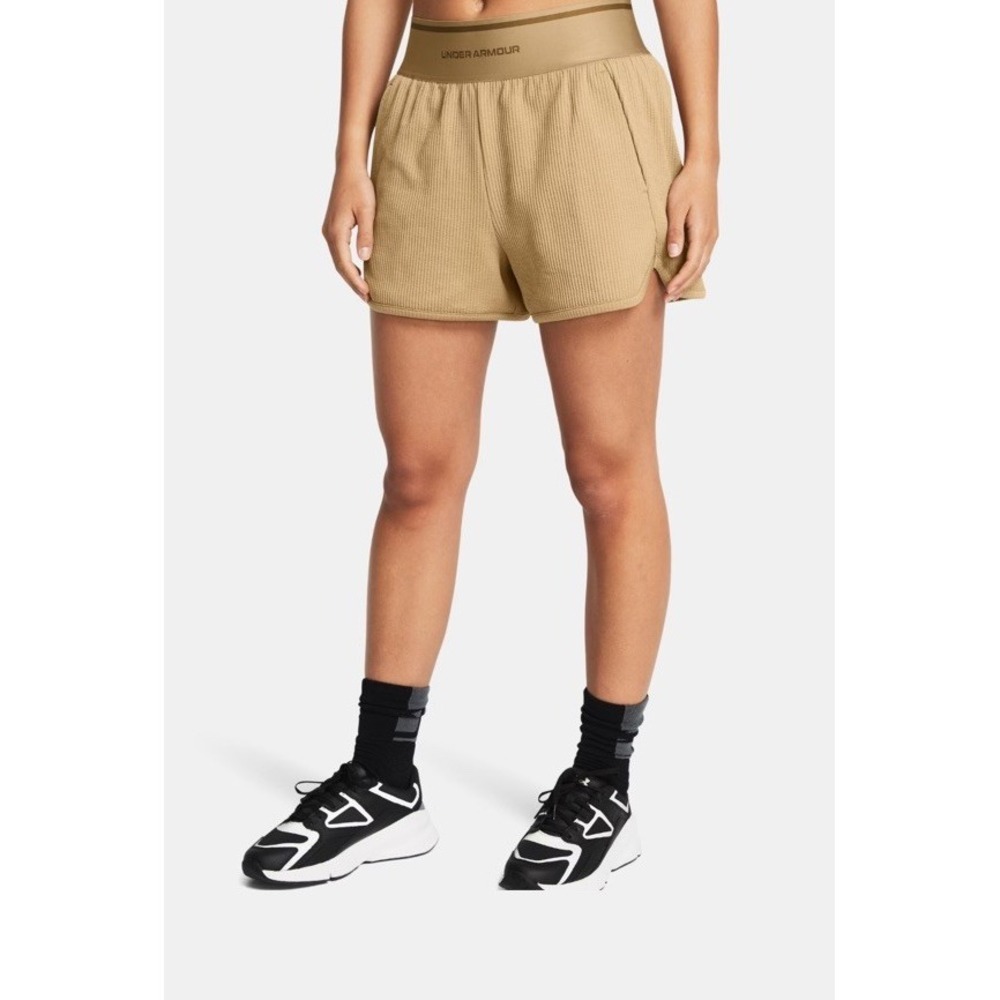 Under Armour Women's Journey‎ Rib Shorts – Khaki – Size M/M – NWT – Camel Tan